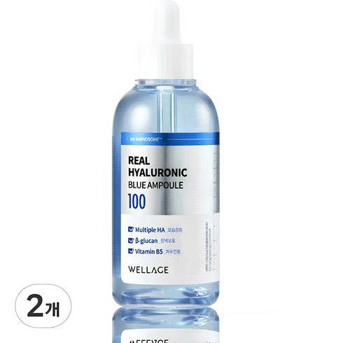 웰라쥬 - 웰라쥬 리얼 히알루로닉 블루 앰플, 100ml, 2개