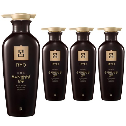 려샴푸 - 려 진생보 두피모발영양 한방샴푸, 400ml, 4개