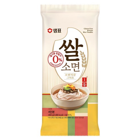 쌀면 - 샘표 쌀 소면, 400g, 1개