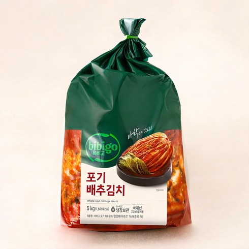 63김치 - 비비고 포기 배추김치, 5kg, 1개