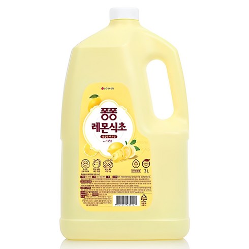퐁퐁 레몬식초 주방세제 용기 타입, 3L, 1개