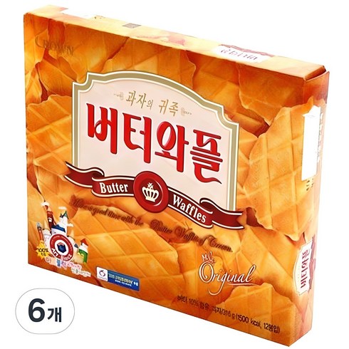 와플 - 크라운 버터와플, 316g, 6개