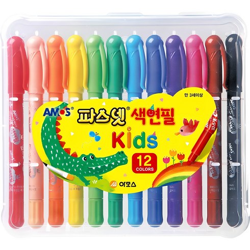 아모스 파스넷 색연필 키즈, 12색, 1개