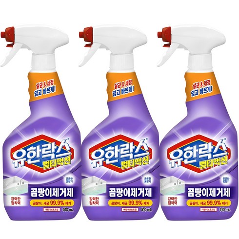 화장실곰팡이제거 - 유한락스 멀티액션 곰팡이제거제, 510ml, 3개