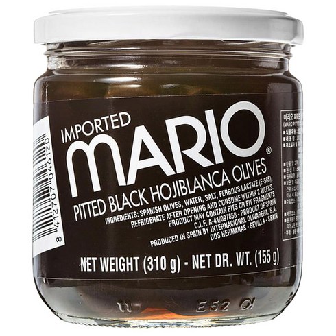 마리오 피티드 블랙 오히블랑까 올리브 절임, 310g, 1개