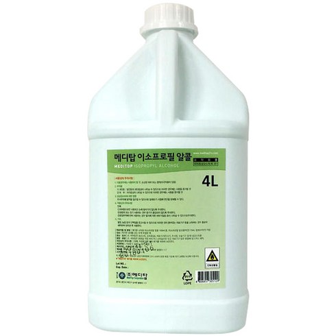 이소프로필알콜 - 메디탑 이소프로필 알콜70% 4L, 1개