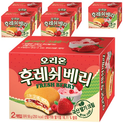 오리온 후레쉬 베리, 56g, 6개