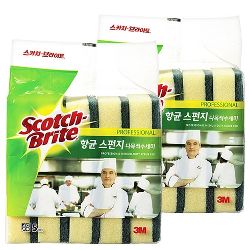 스카치브라이트 항균 다목적 스펀지형 수세미 대, 5개입, 2팩