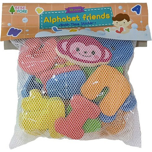 에르고러버스 베베포레 알파벳친구들 물놀이 스티커 유아목욕놀이장난감, 혼합 색상
