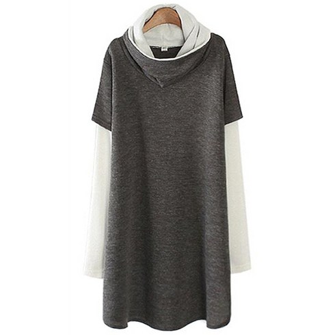 에스티아 여성용 레이어드 롱 터들 긴팔 티셔츠 0389