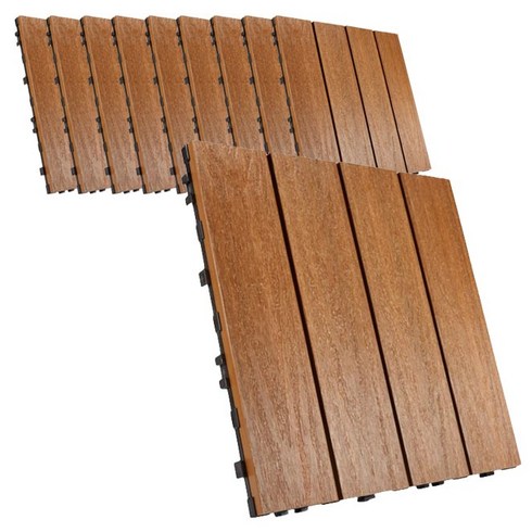 뉴테크우드 퀵데크 데크타일 10개입 30X30cm, teak, 1개