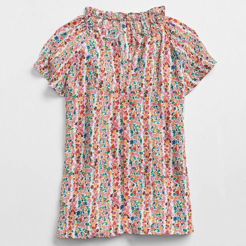 갭 여성용 프린트 러플 상의