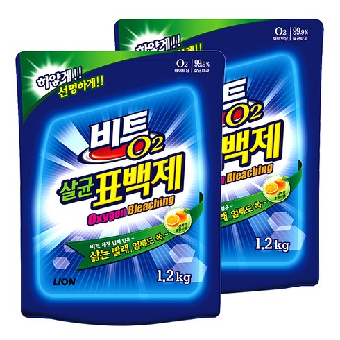 비트 O2 살균 표백제, 1.2kg, 2개