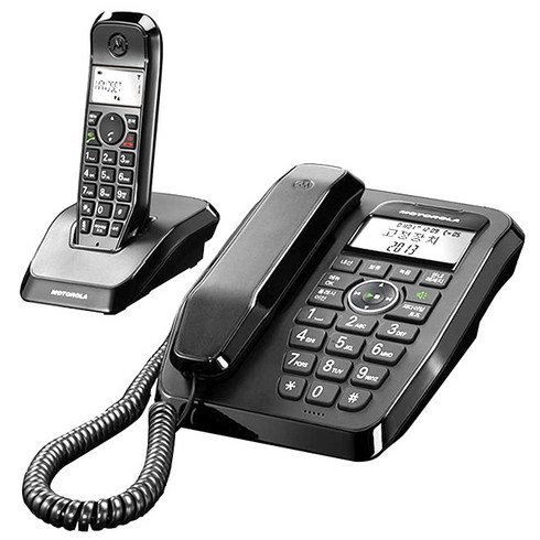 모토로라 디지털 유무선 전화기 SC-250A, 블랙, SC250A