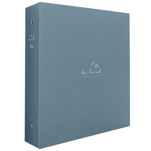 앨범샵 러브 바인더 접착식 포토앨범, 블루 플라워(백색내지), 50매