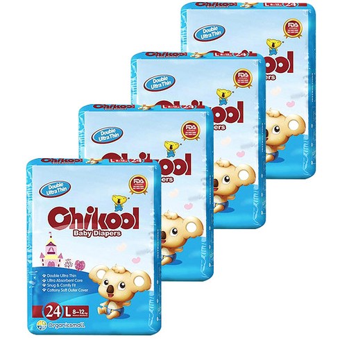 치쿨 더블 울트라씬 밴드형 기저귀 아동공용 L(8~12kg), 96매