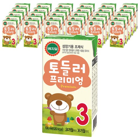 베지밀 토들러 프리미엄 3단계 아기두유 190ml, 원액두유, 64개