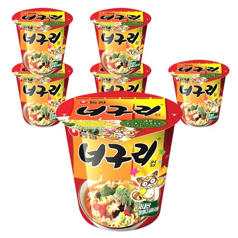 볶음너구리컵라면 - 농심 너구리 컵라면 62 g, 6개