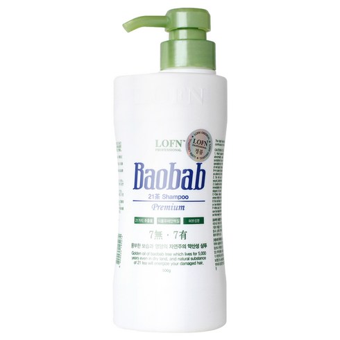 로픈 바오밥 21차 프리미엄 샴푸 건성 일반두피용, 500g, 1개