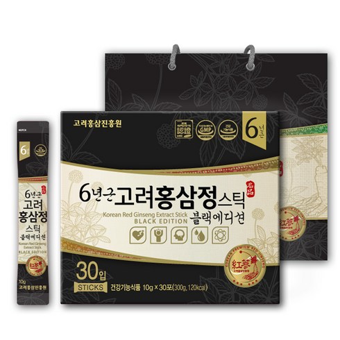 고려홍삼진흥원 6년근 고려홍삼정 블랙에디션 스틱 컴팩트, 10g, 1개