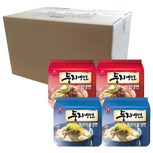 농심 둥지 비빔냉면 162g 4p x 2팩 + 둥지 동치미 물냉면 161g 4p x 2팩, 1세트