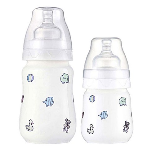 로열세브르젖병 - 로열세브르 Gift Set 04/120ml(ani) + 220ml(ani) 젖병 유꼭지, 0~6개월, 백색,전사디자인칼라