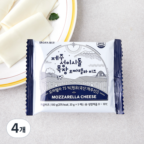 제주 성이시돌 목장 모짜렐라 치즈 5개입, 100g, 4개