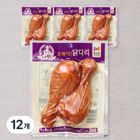 스모크치킨  통다리 바베큐 뱀파이어2팩 - 주부구단 훈제치킨 닭다리 2입, 120g, 12개