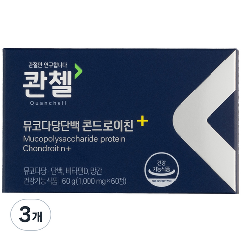 콴첼 뮤코다당단백 콘드로이친+ 60g, 60정, 3개