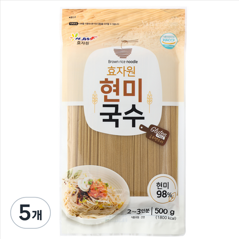 현미국수 - 효자원 현미국수, 500g, 5개