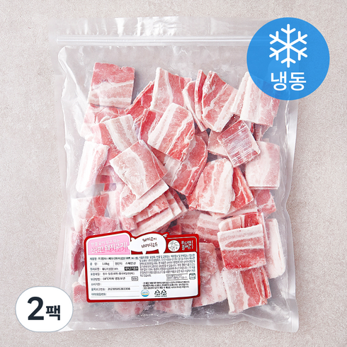 삼겹살 - 푸드랩플러스 스페인산 간편구이 삼겹살 지퍼백 (냉동), 1kg, 2팩