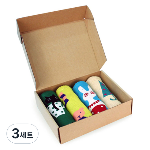 퓨어썬데이 북유럽풍 일러스트 주방타올 선물세트, TYPE B, 3세트