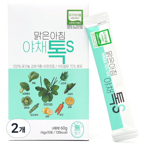 야채톡 - 산마을 맑은아침 야채톡S 15p, 15g, 2개