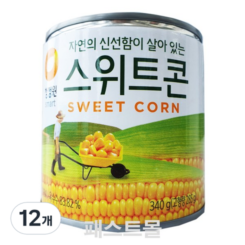 청정원 스위트콘 통조림, 340g, 12개