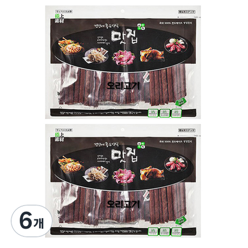 극상소재 맛집 반려동물 간식 360g, 오리고기, 6개