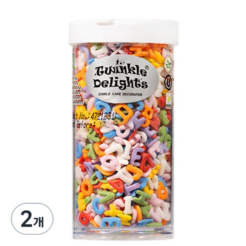 퀄리티스프링클 레인보우 알파벳 스프링클, 2개, 60g