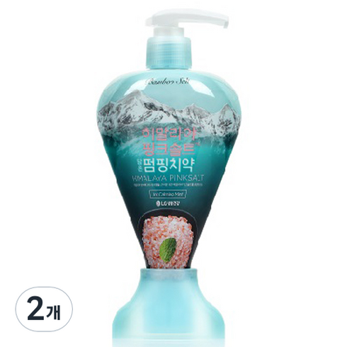 밤부솔트 히말라야 핑크솔트 담은 펌핑치약 아이스, 285g, 2개