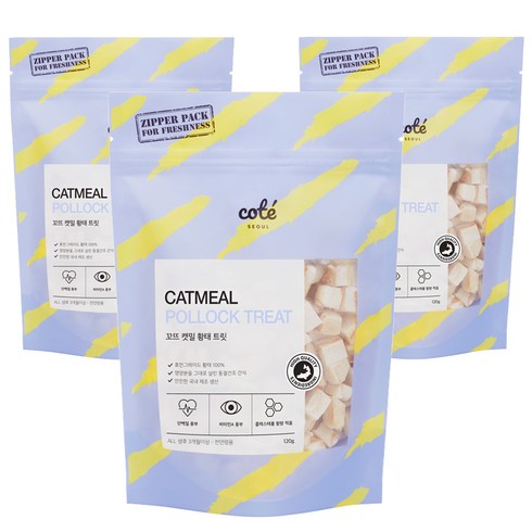 꼬뜨 고양이 밀 황태 트릿 간식 120g, 3개