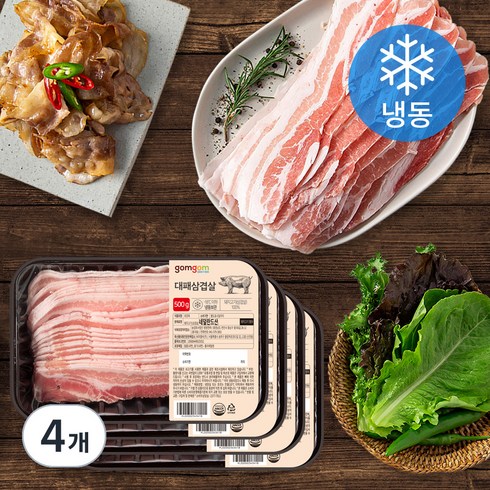 곰곰 대패삼겹살 (냉동), 500g, 4개