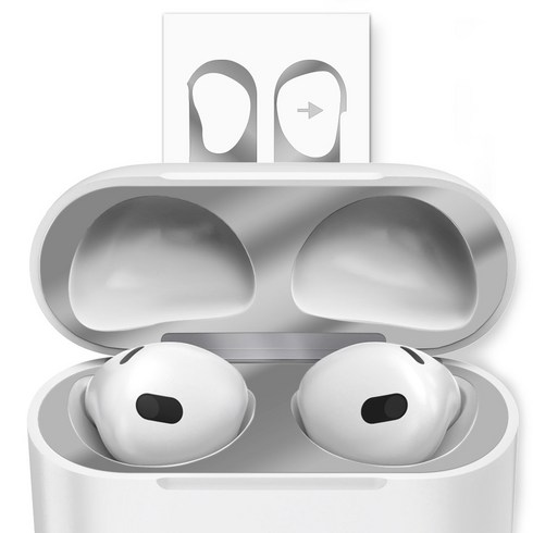 구스페리 에어팟 3세대 철가루방지 스티커 2개, AirPods 3세대, 실버
