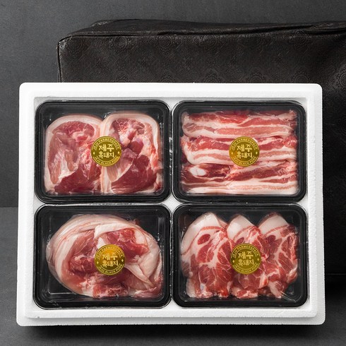 2024년 가성비 최고 흑돼지세트 - 파머스팩 제주 흑돼지 4종 선물세트 (냉장), 1.6kg, 1세트
