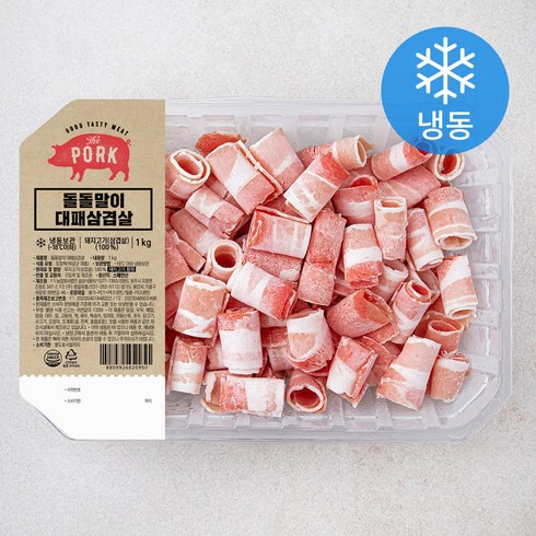 대패삼겹살 - 돌돌말이 대패 삼겹살 (냉동), 1kg, 1개