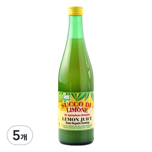유로푸드 유기농 레몬쥬스, 500ml, 5개