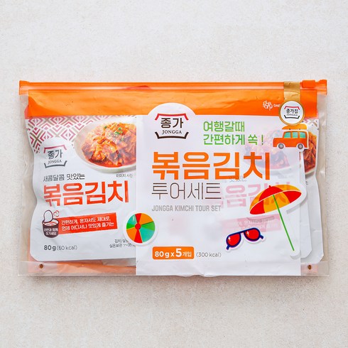 종가 볶음김치 투어세트, 80g, 5개