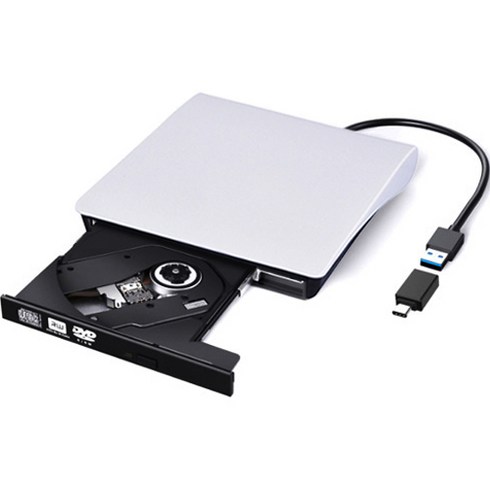 림스테일 USB 3.0 CD / DVD RW 멀티 외장형 ODD + C타입 젠더 세트, LM-19(WH)