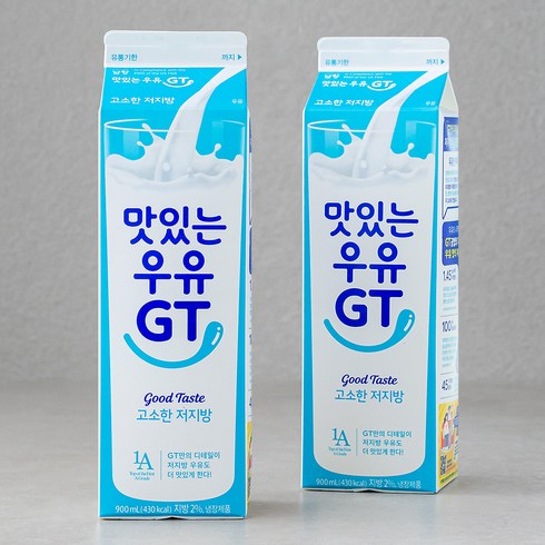 저지방우유 - 맛있는우유GT 고소한 저지방우유, 900ml, 2개