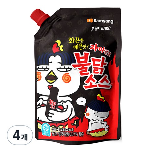 불닭소스2kg - 삼양 불닭소스, 2kg, 4개