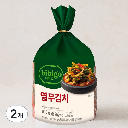 비비고열무김치 - CJ제일제당 비비고 열무김치, 900g, 2개