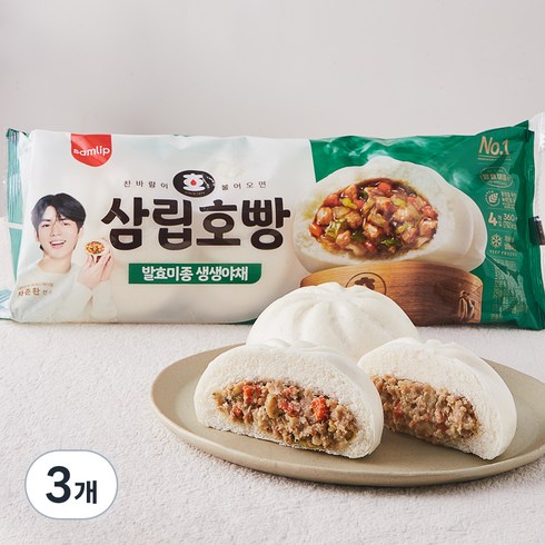 삼립호빵 발효미종 생생야채 호빵 4개입, 360g, 3개