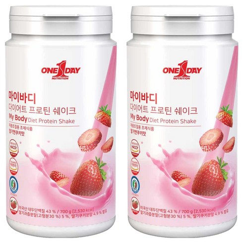 원데이뉴트리션 마이바디 다이어트 프로틴 쉐이크 딸기앤쿠키맛, 700g, 2개